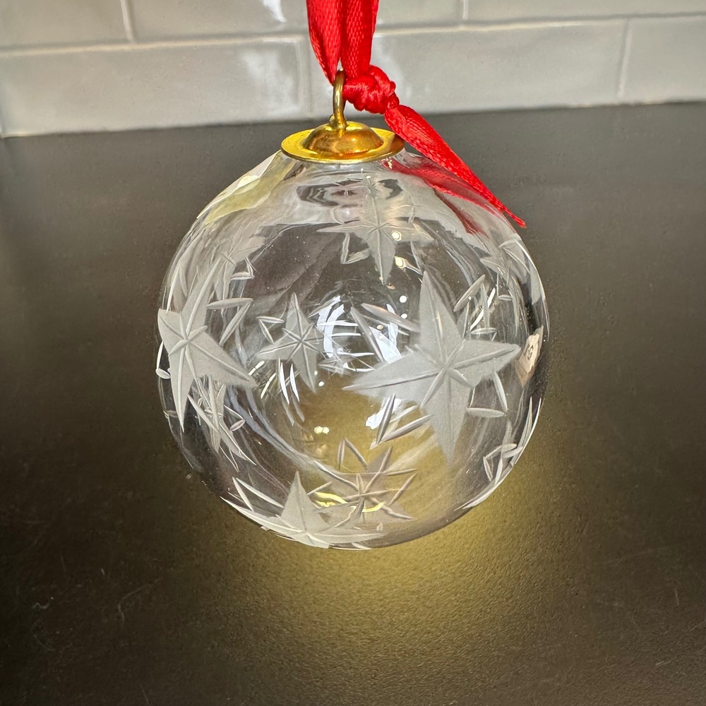 Cristallerie Oberursel Ornament Home Decor 2.5in Clear Etched Crystal Stars O-2